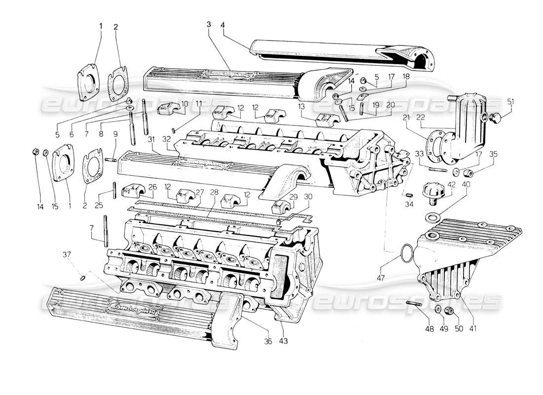 lamborghini countach lp400 culasses schéma des pièces