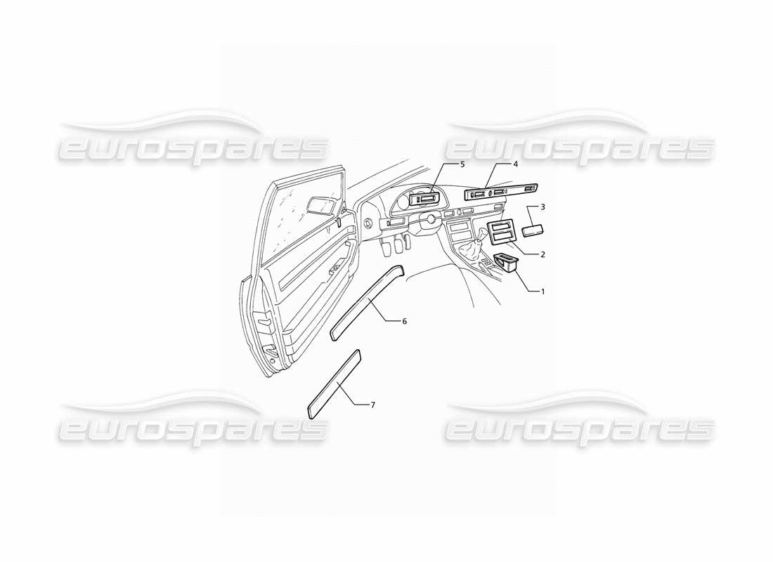 maserati ghibli 2.0 cup finitions internes schéma des pièces
