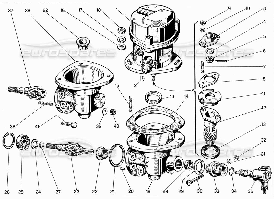 ferrari 330 gt 2+2 diagramme des pièces des distributeurs et des commandes