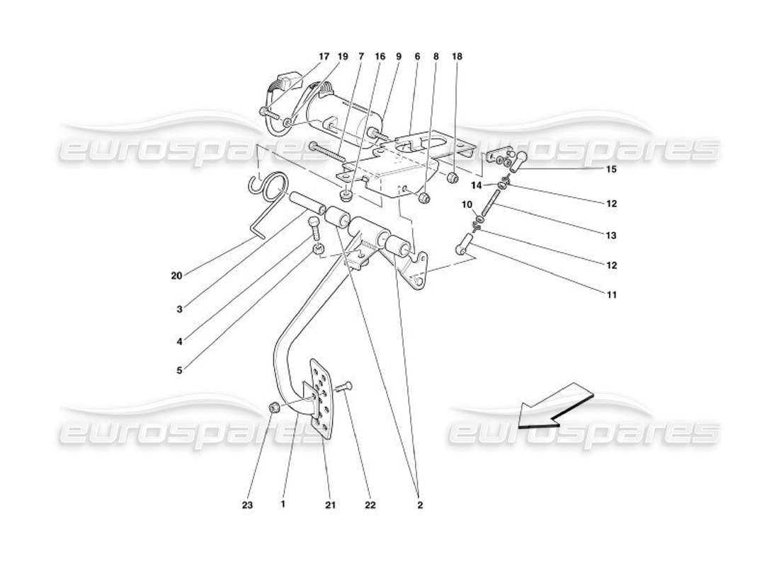 ferrari 575 superamerica pédale d'accélérateur électronique schéma des pièces