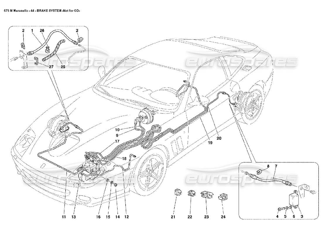 ferrari 575m maranello système de freinage pas pour gd schéma des pièces