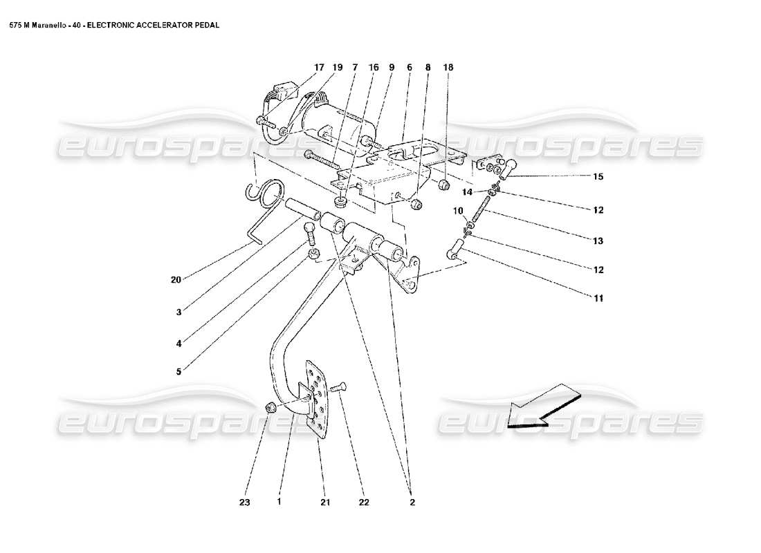 ferrari 575m maranello pédale d'accélérateur électronique schéma des pièces