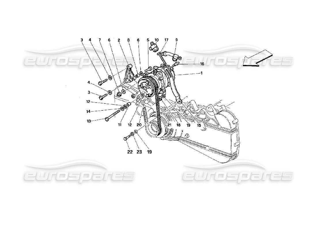 ferrari 512 tr schéma des pièces du compresseur de climatisation