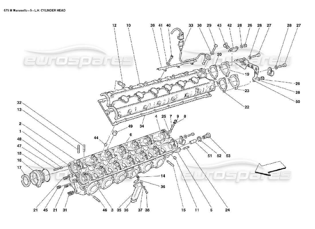 ferrari 575m maranello schéma des pièces de la culasse gauche