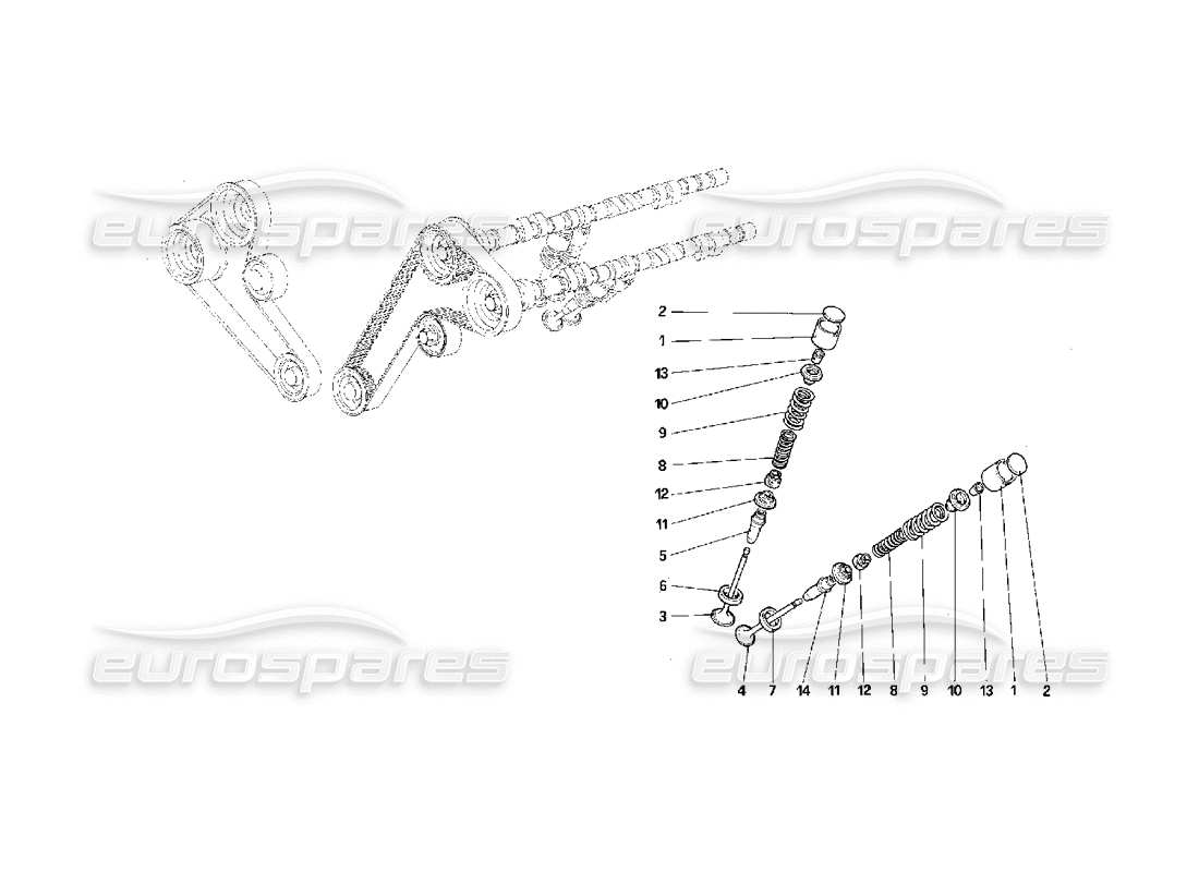 ferrari f40 synchronisation - diagramme des pièces des poussoirs