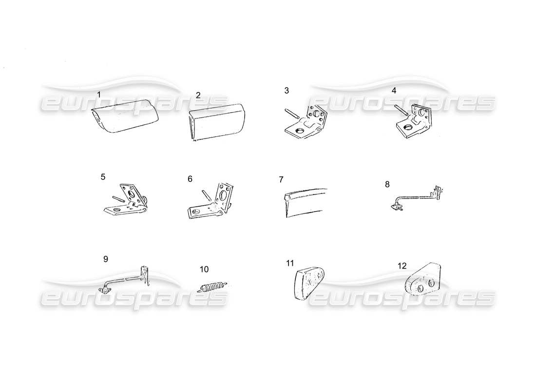 ferrari 250 gt (coachwork) schéma des pièces de la porte