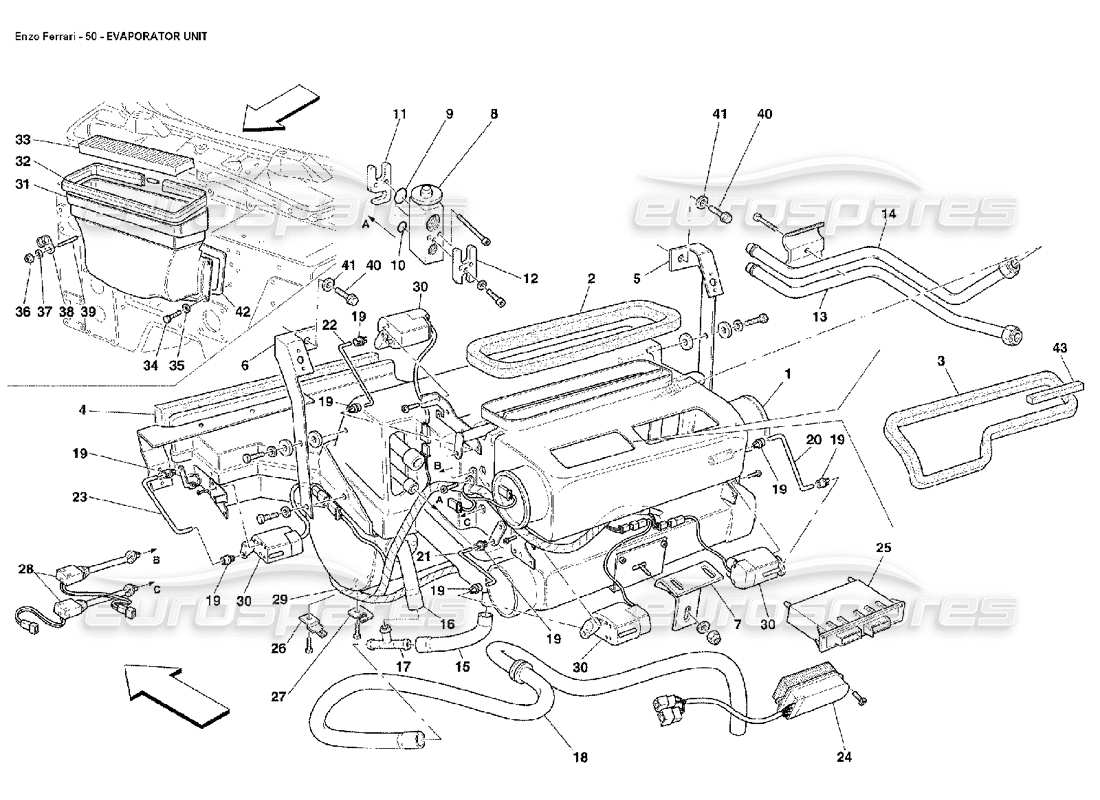 ferrari enzo unité d'évaporateur schéma des pièces