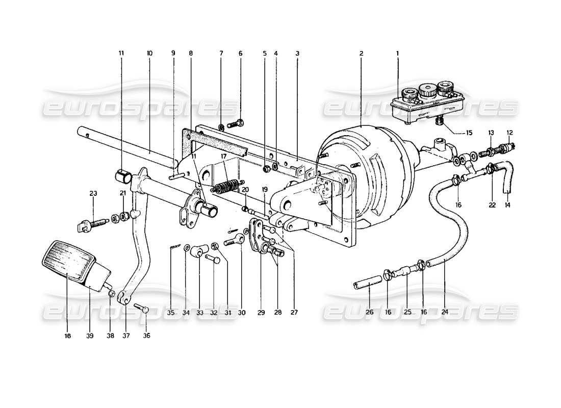 ferrari 400 gt (mechanical) freins entraînement hydraulique (400 automatique - variantes pour la version rhd) schéma des pièces