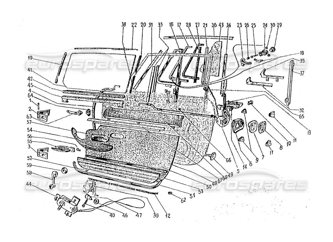 ferrari 330 gt 2+2 (coachwork) garnitures intérieures de porte (édition 1) schéma des pièces