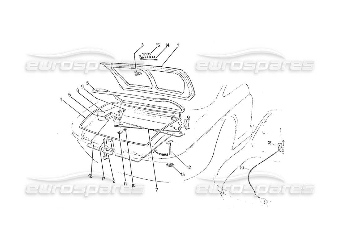 ferrari 330 gtc / 365 gtc (coachwork) diagramme des pièces de démarrage