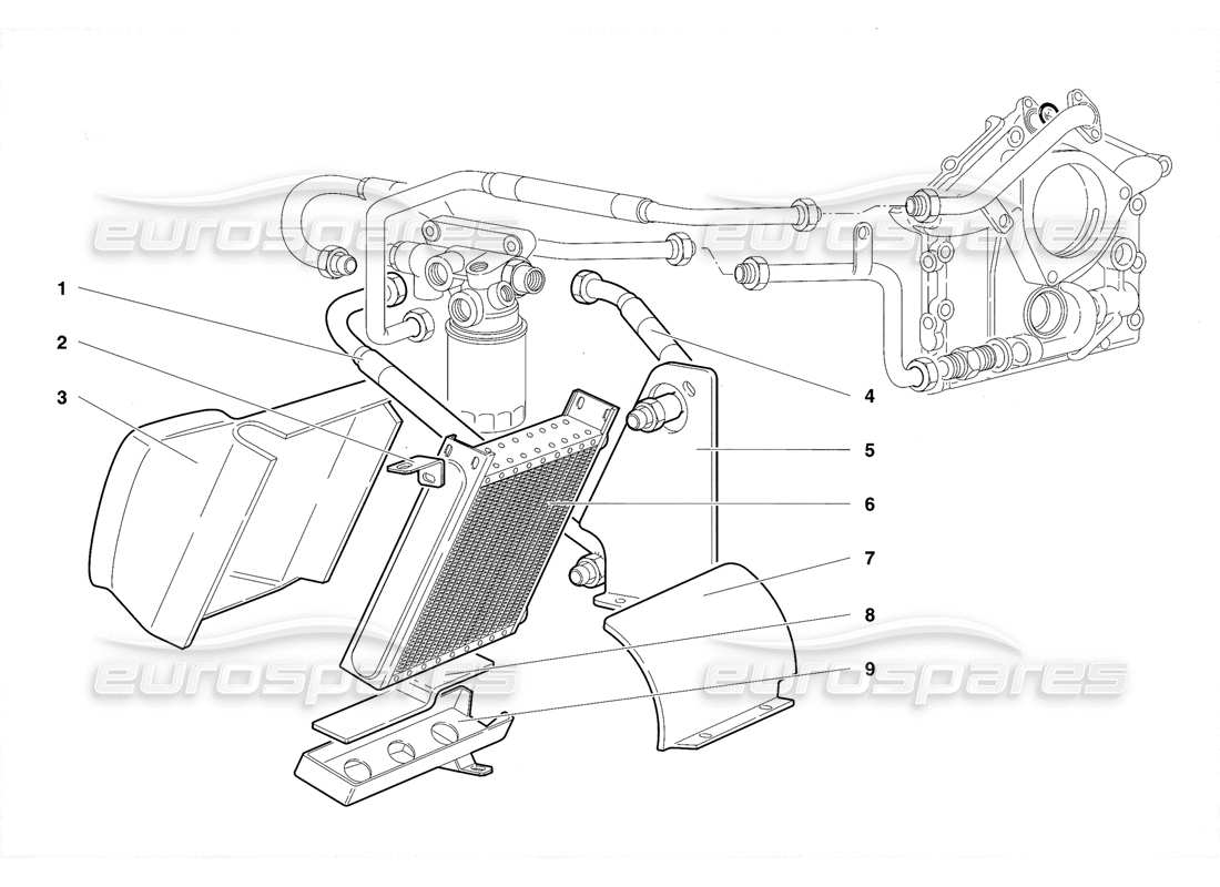 lamborghini diablo vt (1994) système d'huile moteur (valable pour la version américaine - avril 1994) schéma des pièces