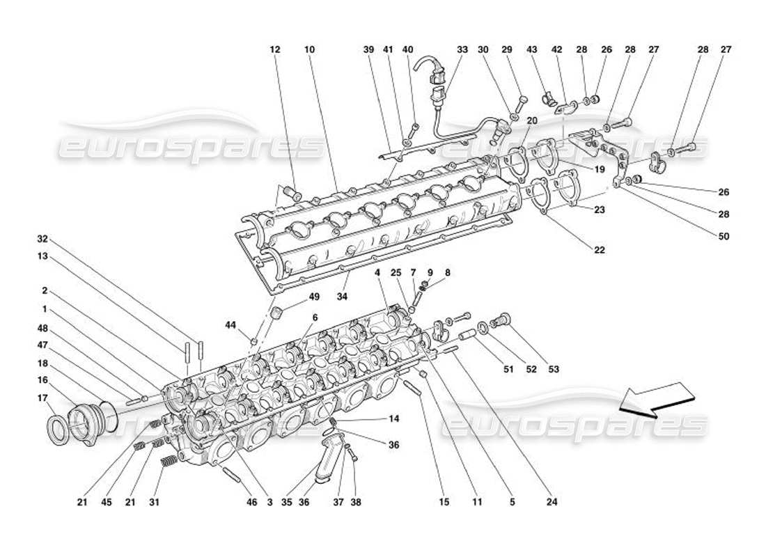 ferrari 575 superamerica schéma des pièces de la culasse gauche