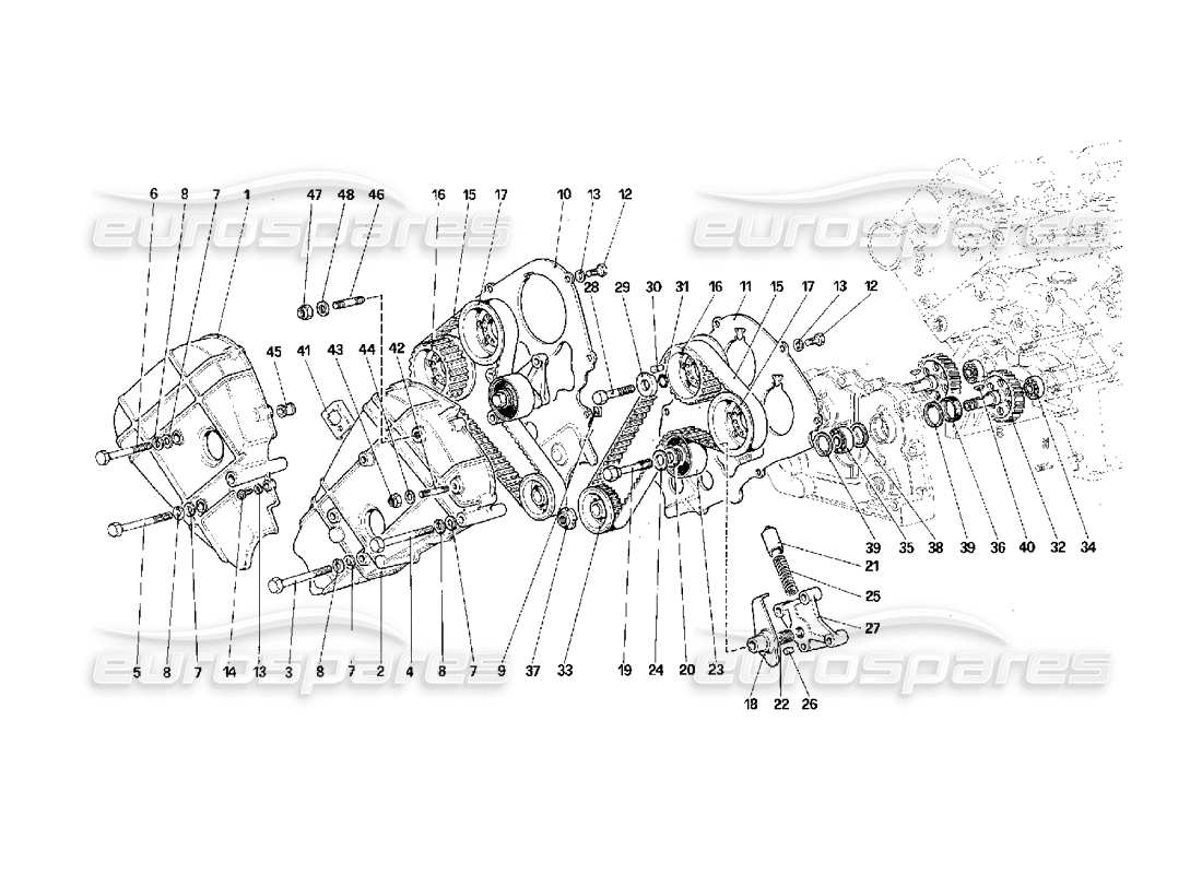 ferrari f40 synchronisation - diagramme des pièces de commandes