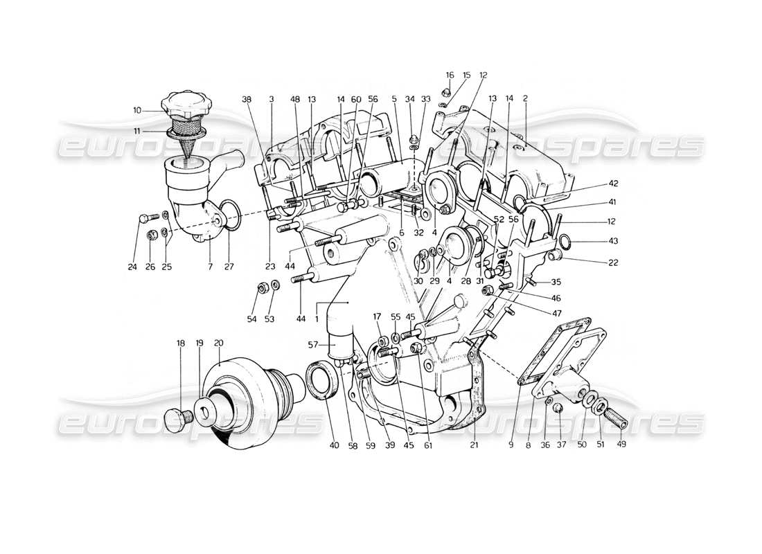 ferrari 400 gt (mechanical) schéma des pièces du système de distribution