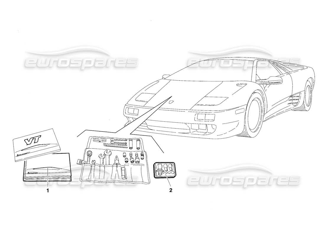 lamborghini diablo vt (1994) accessoires (valable pour la version américaine - avril 1994) schéma des pièces