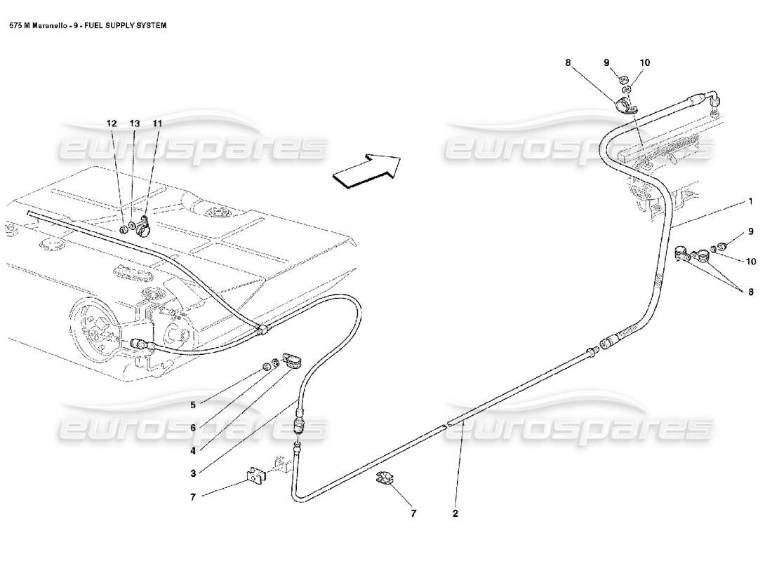 ferrari 575m maranello système d'alimentation en carburant schéma des pièces