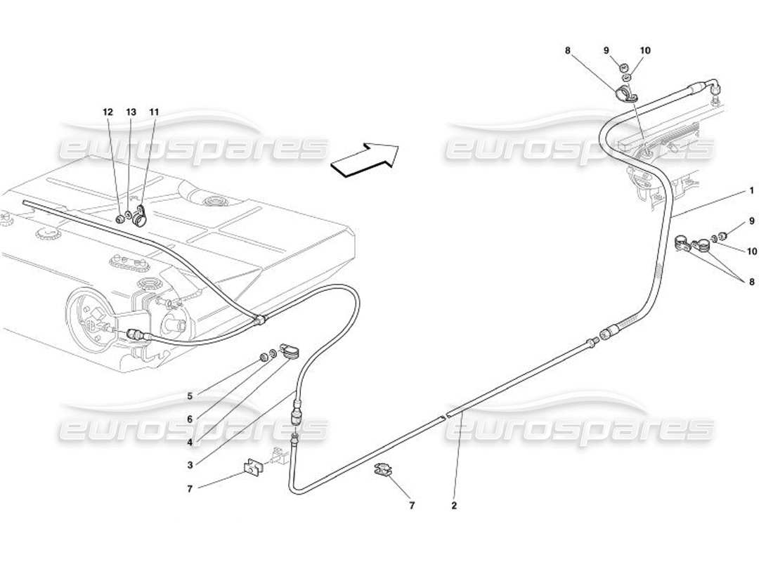 ferrari 575 superamerica système d'alimentation en carburant schéma des pièces