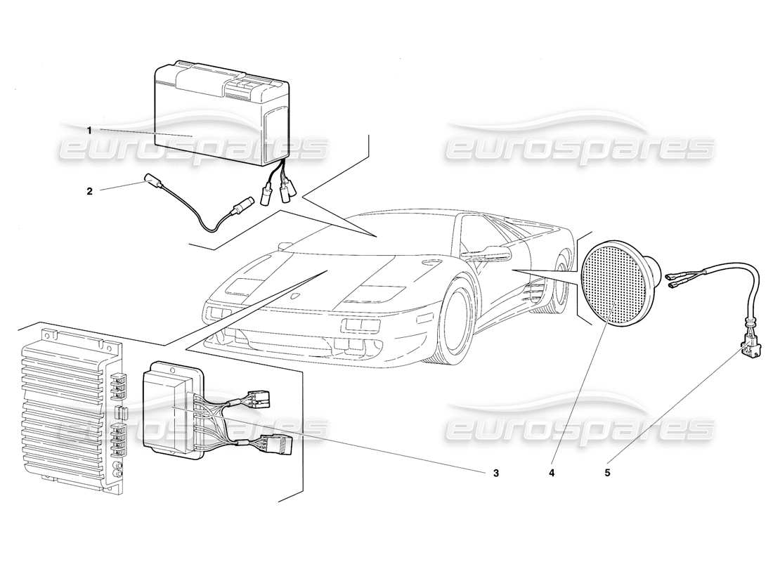 lamborghini diablo vt (1994) ensemble radio (valable pour la version américaine - avril 1994) schéma des pièces