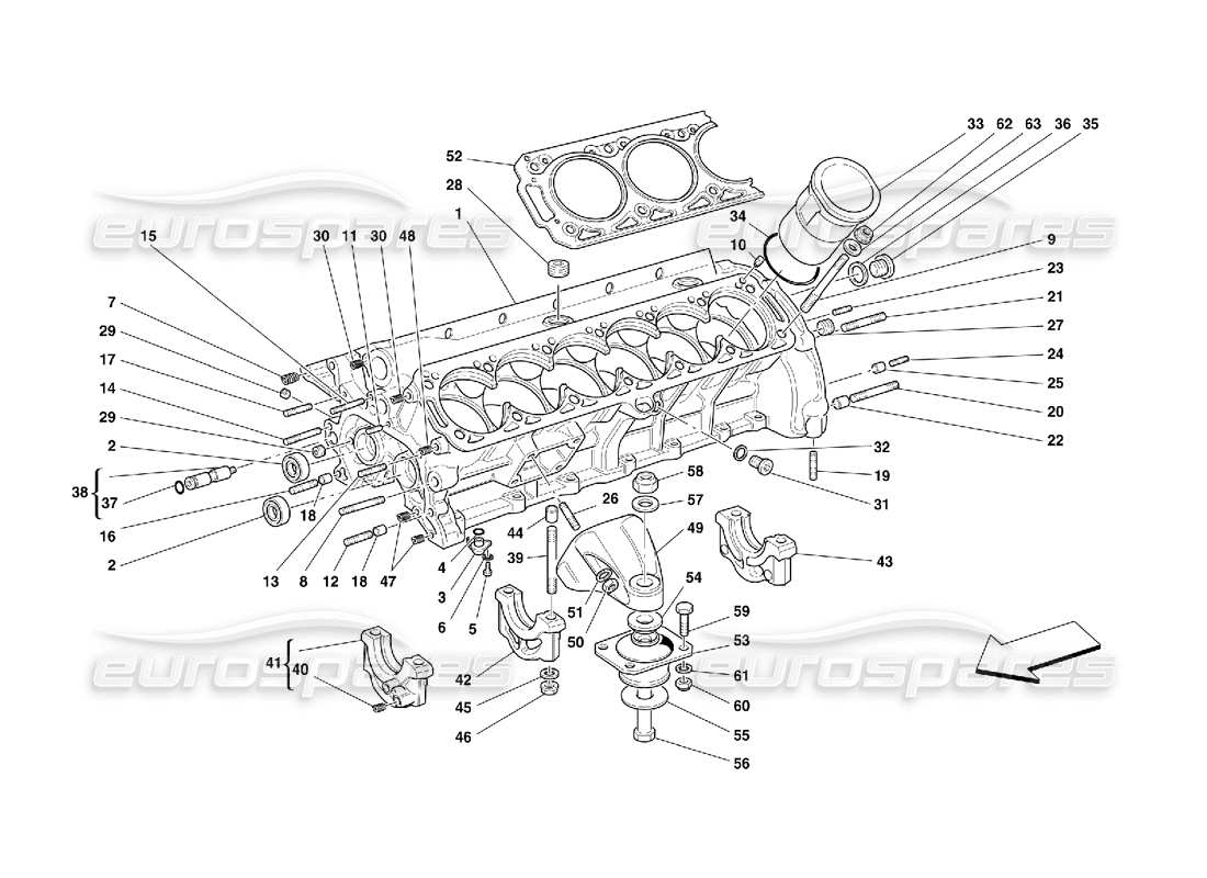 ferrari 456 gt/gta carter moteur schéma des pièces