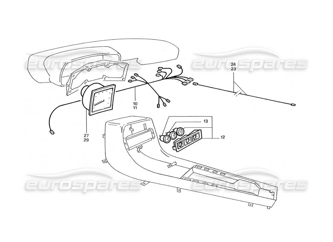 ferrari 412 (coachwork) schéma des pièces de la console centrale (suisse)
