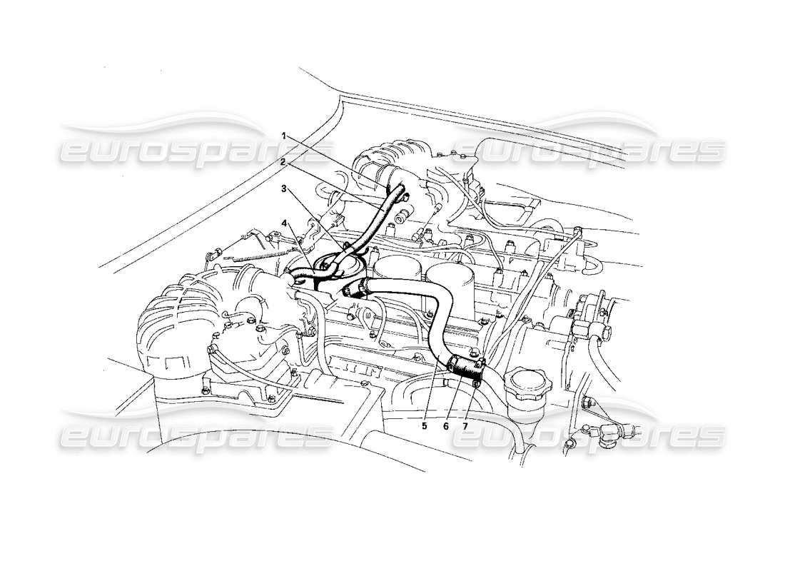 ferrari 400i (1983 mechanical) système blow-by schéma des pièces