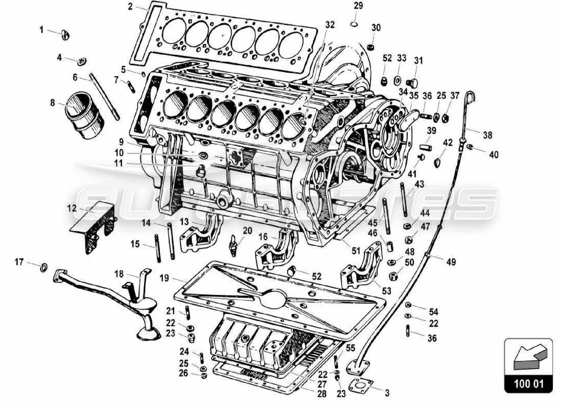 lamborghini miura p400 bloc moteur schéma des pièces