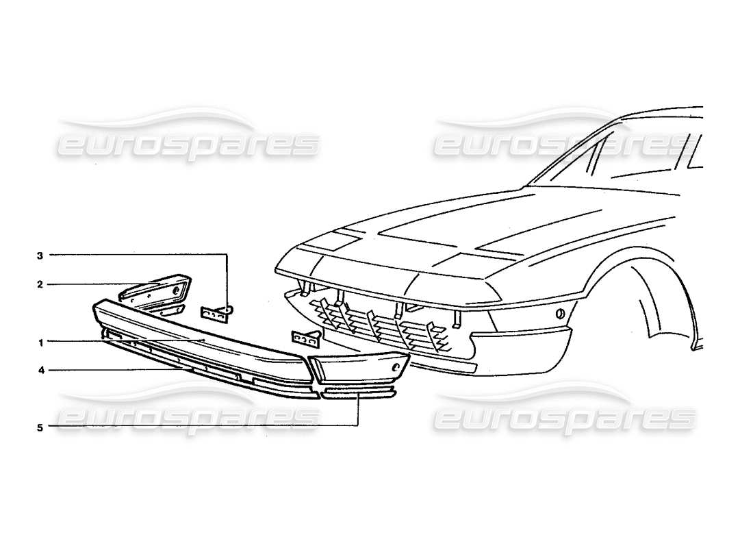ferrari 400 gt / 400i (coachwork) pare-chocs avant schéma des pièces