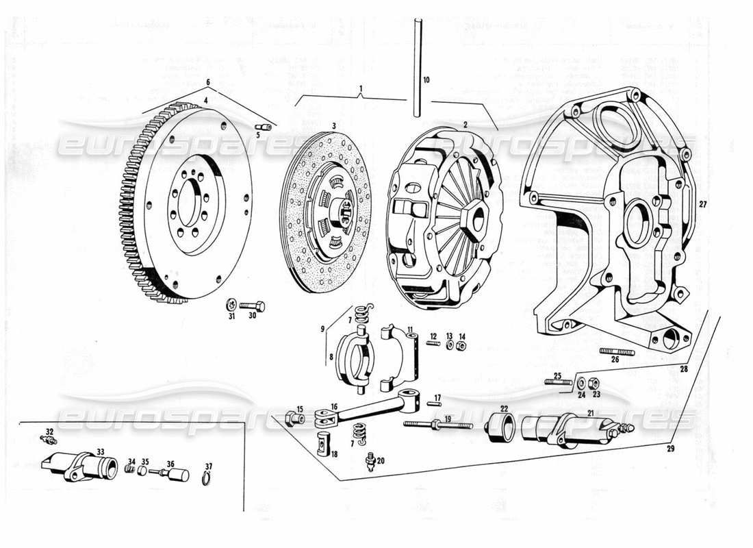 maserati indy 4.2 embrayage schéma des pièces