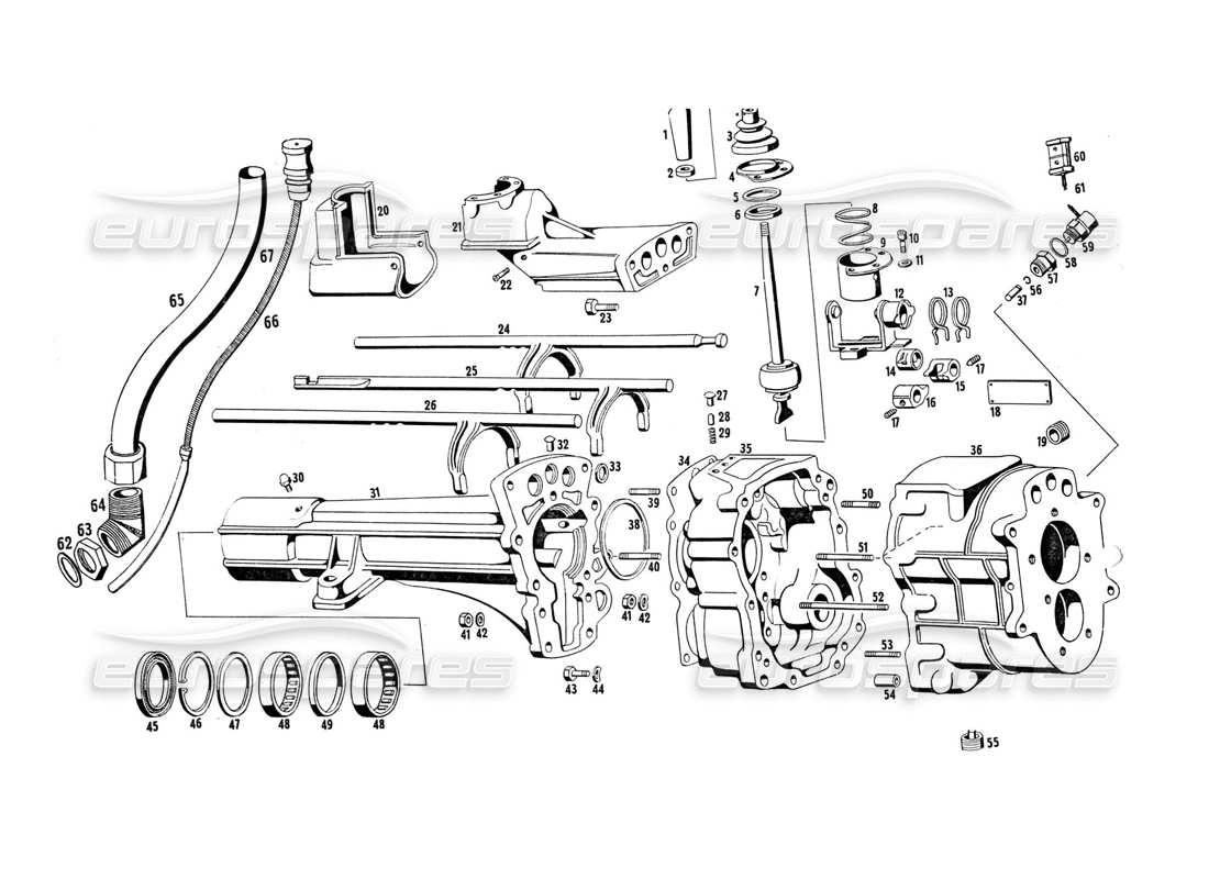 maserati indy 4.2 schéma des pièces du boîtier de transmission