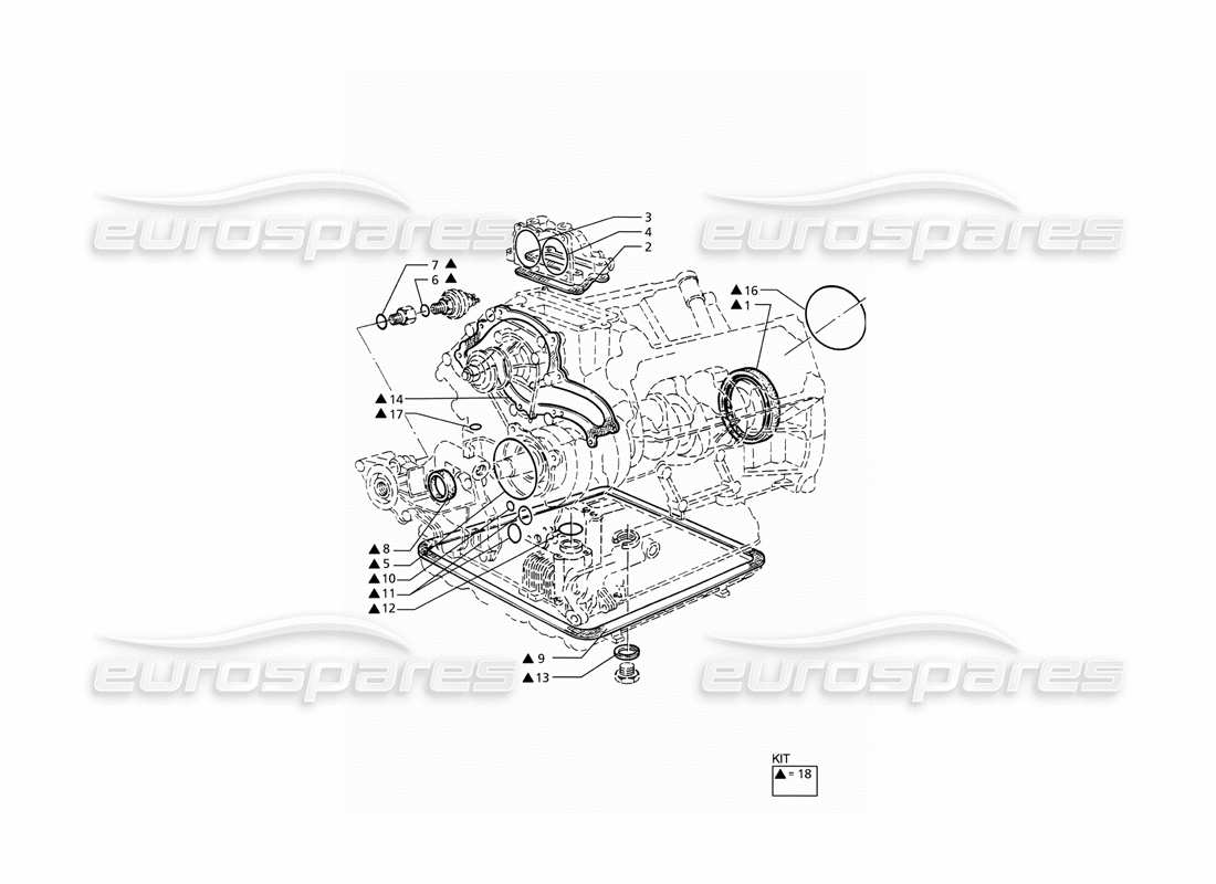 maserati ghibli 2.8 gt (variante) joints et joints d'étanchéité pour la révision des blocs schéma des pièces