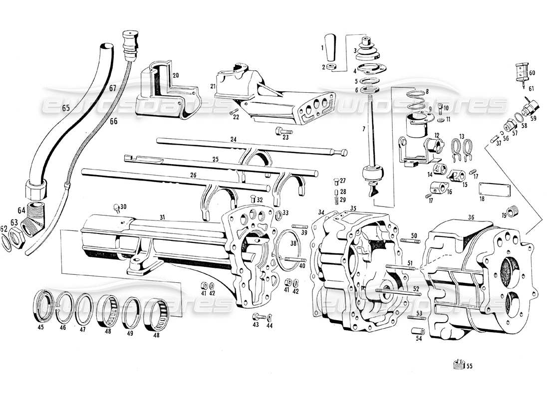 maserati mistral 3.7 boîtier de transmission (s5 20) schéma des pièces