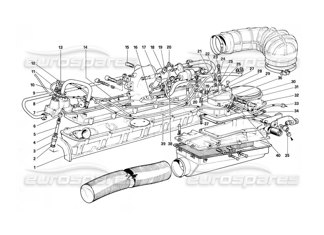 ferrari 412 (mechanical) système d'injection de carburant - distributeurs de carburant, conduites - schéma des pièces