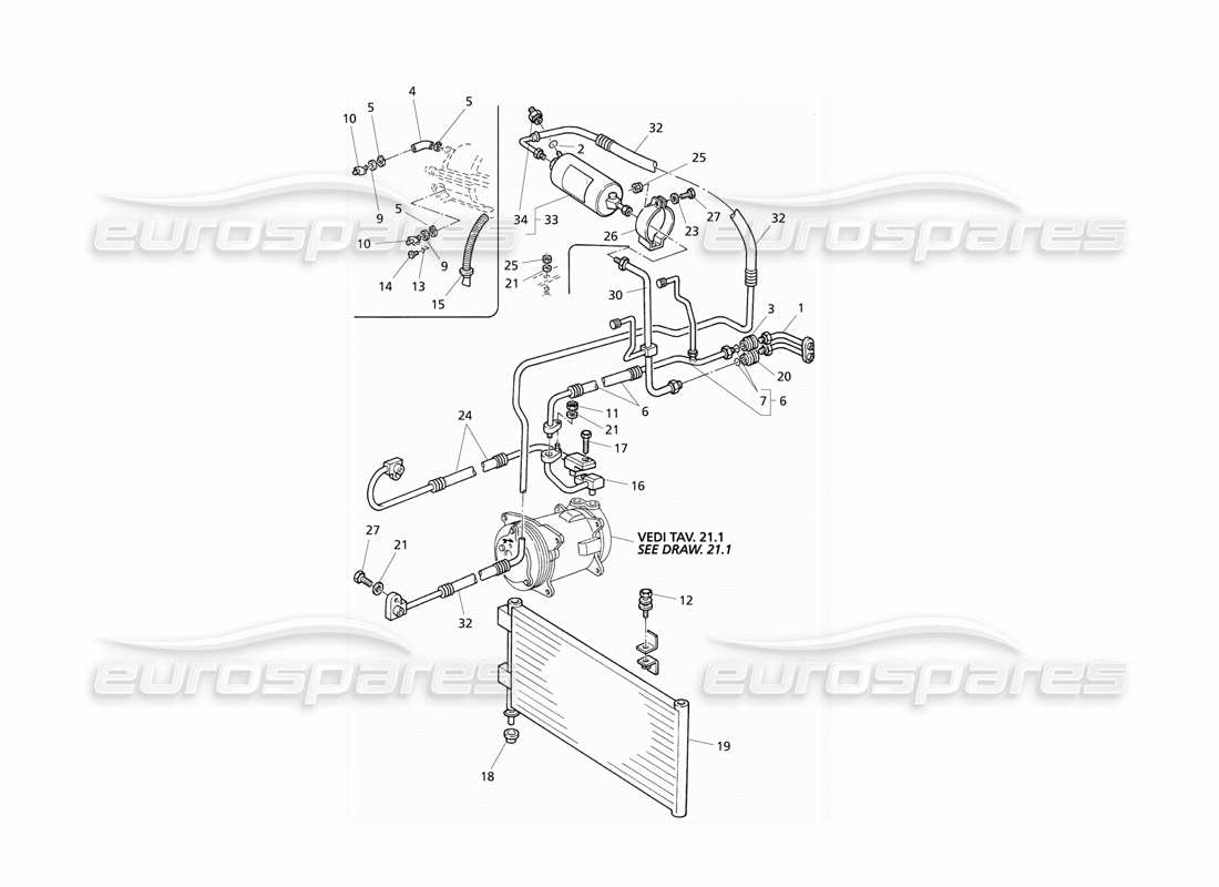 maserati qtp v6 evoluzione système de conditionnement d'air schéma des pièces