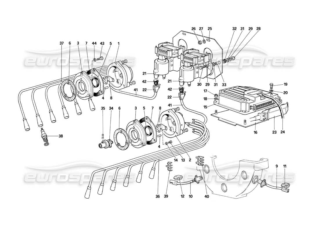 ferrari 412 (mechanical) schéma des pièces d'allumage du moteur