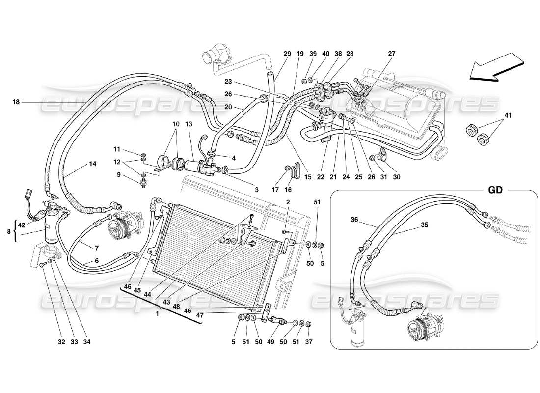 ferrari 456 gt/gta système de climatisation -valide à partir de ass. n° 20879 diagramme de pièce