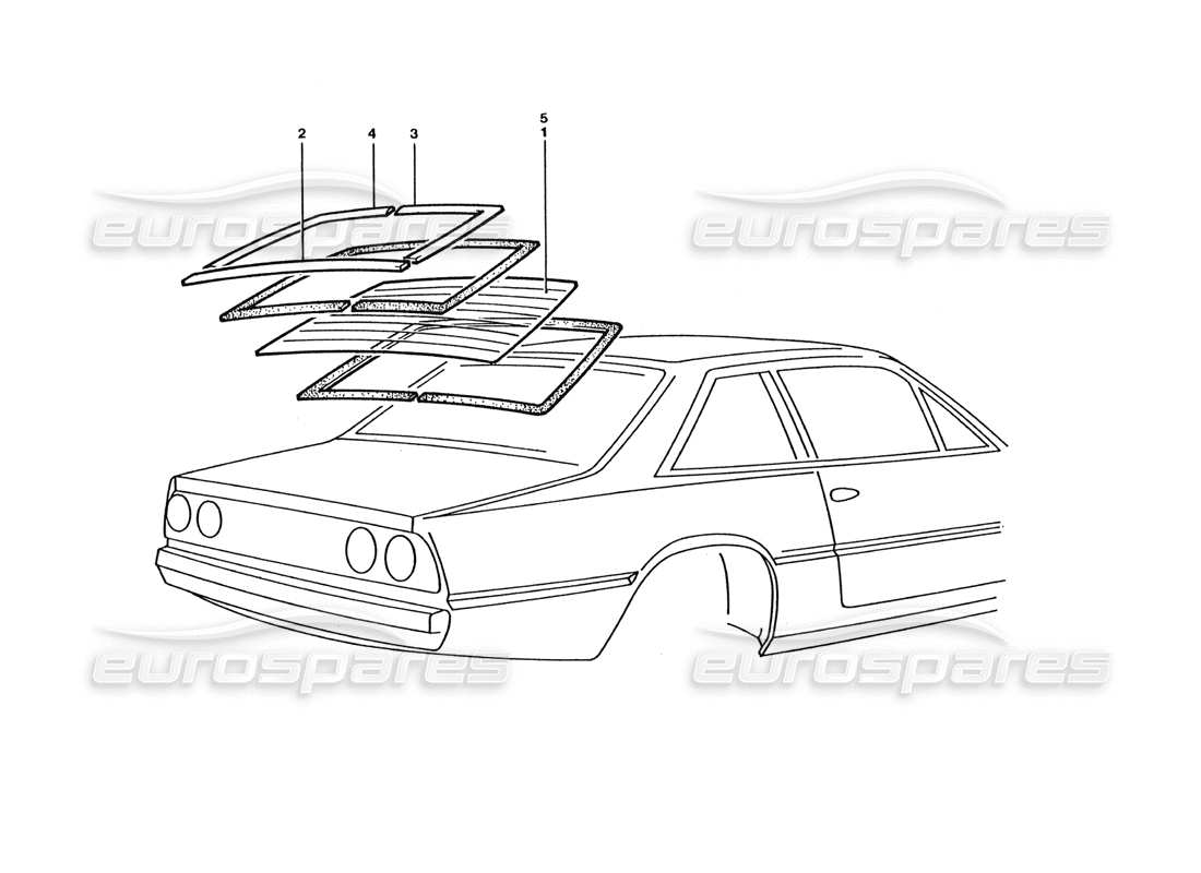 ferrari 400 gt / 400i (coachwork) écran arrière schéma des pièces