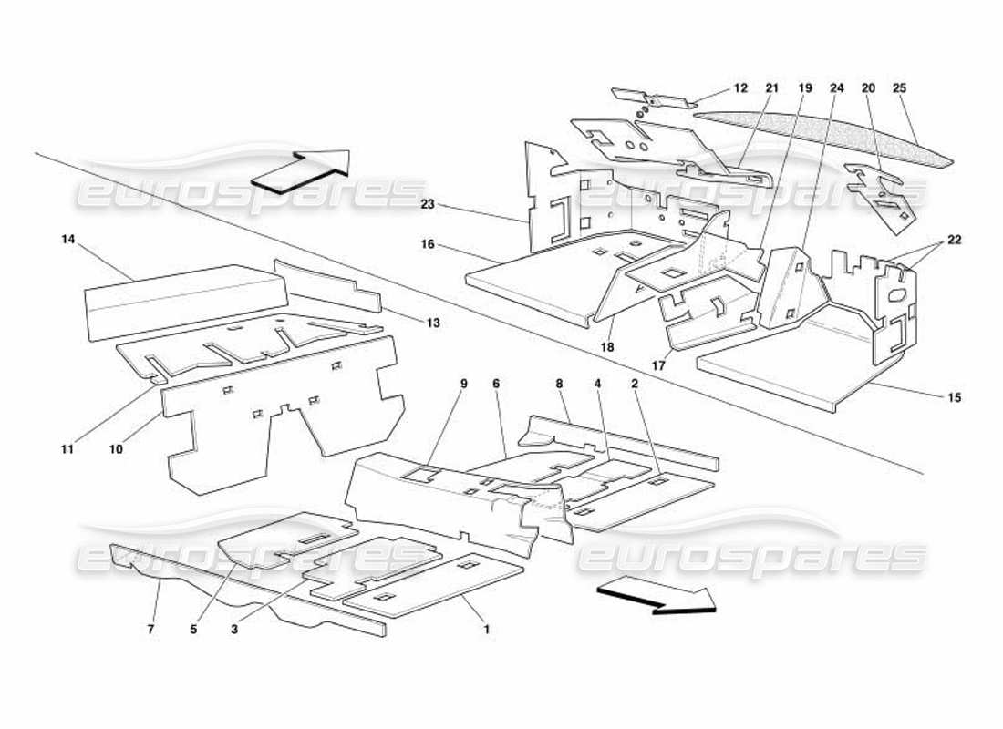 ferrari 550 barchetta isolations de l'habitacle -valable pour gd- schéma des pièces