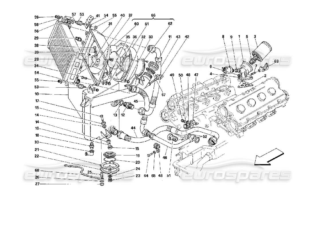 ferrari mondial 3.4 t coupe/cabrio schéma des pièces du système de lubrification