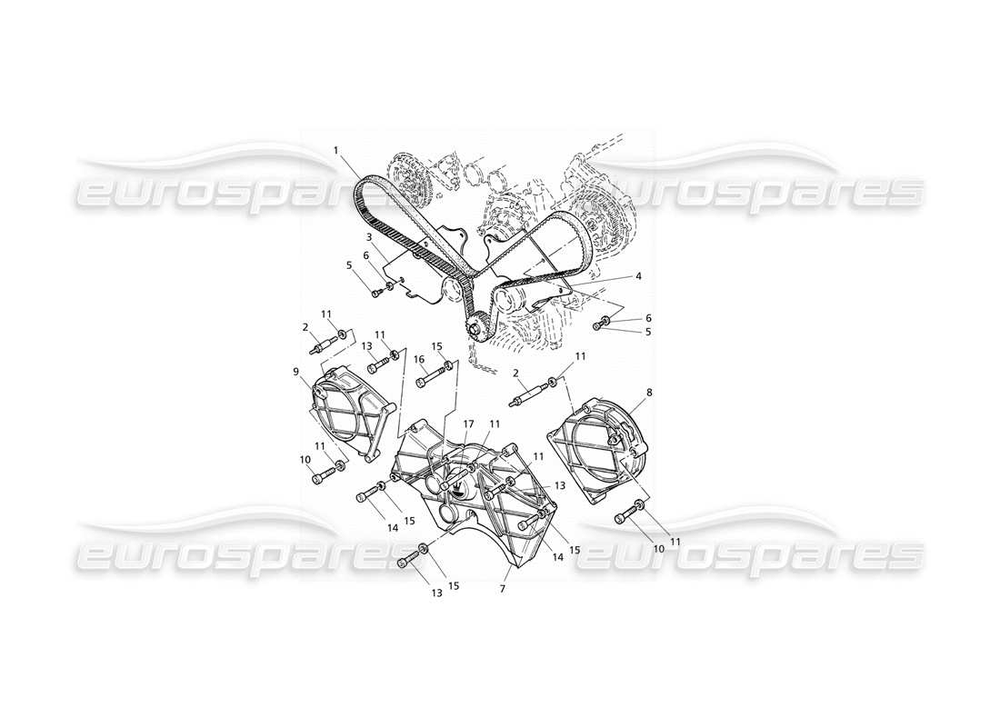 maserati qtp v6 evoluzione diagramme des pièces des commandes de synchronisation et des couvercles
