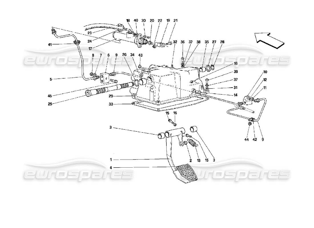 ferrari mondial 3.4 t coupe/cabrio commande de débrayage - valable pour le schéma de pièces gs