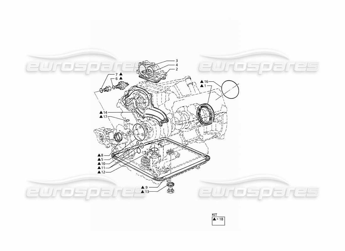 maserati ghibli 2.8 (abs) joints et joints d'étanchéité pour la révision des blocs schéma des pièces