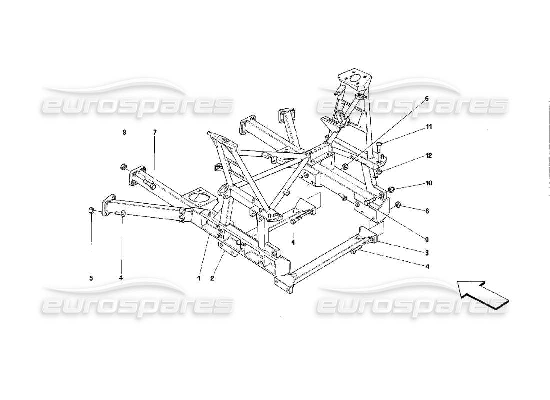 ferrari mondial 3.4 t coupe/cabrio cadre arrière amovible - valable pour les voitures avec 3p schéma de pièces