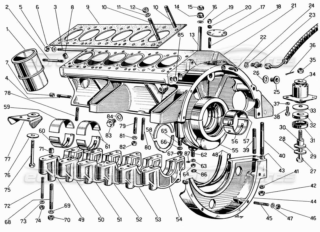 ferrari 330 gt 2+2 carter moteur schéma des pièces