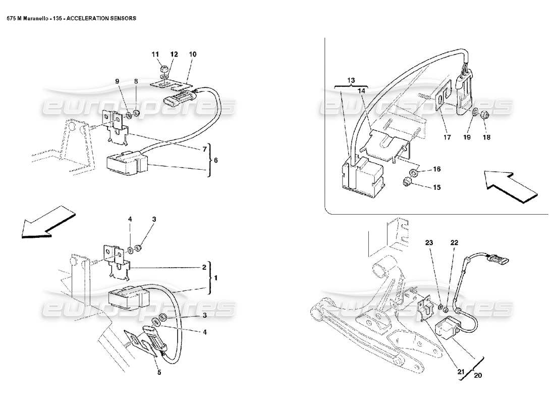 ferrari 575m maranello capteurs d'accélération schéma des pièces