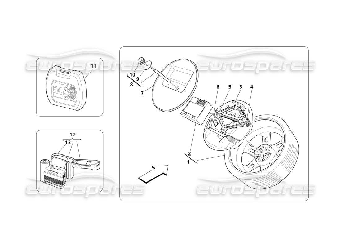 maserati qtp. (2006) 4.2 outils et accessoires schéma des pièces