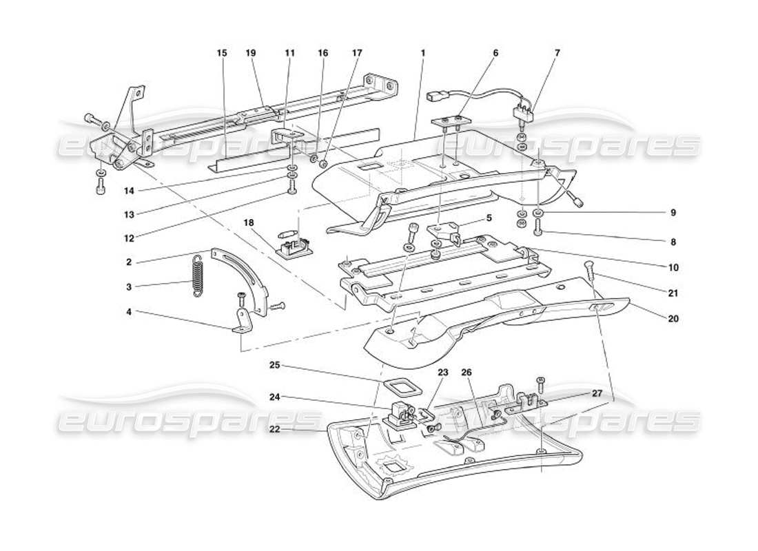 ferrari 575 superamerica schéma des pièces du tiroir du tableau de bord
