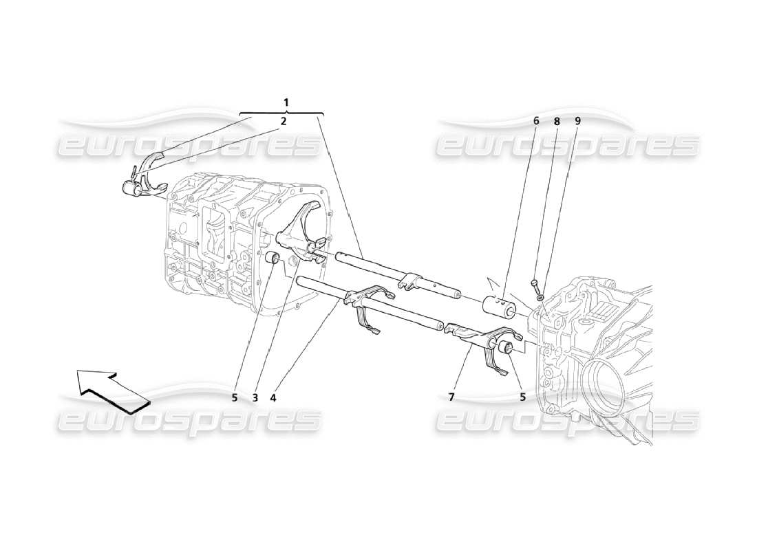 maserati qtp. (2006) 4.2 commandes intérieures de la boîte de vitesses schéma des pièces