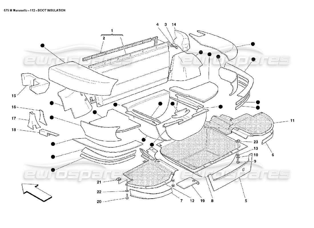 ferrari 575m maranello isolation des bottes schéma des pièces