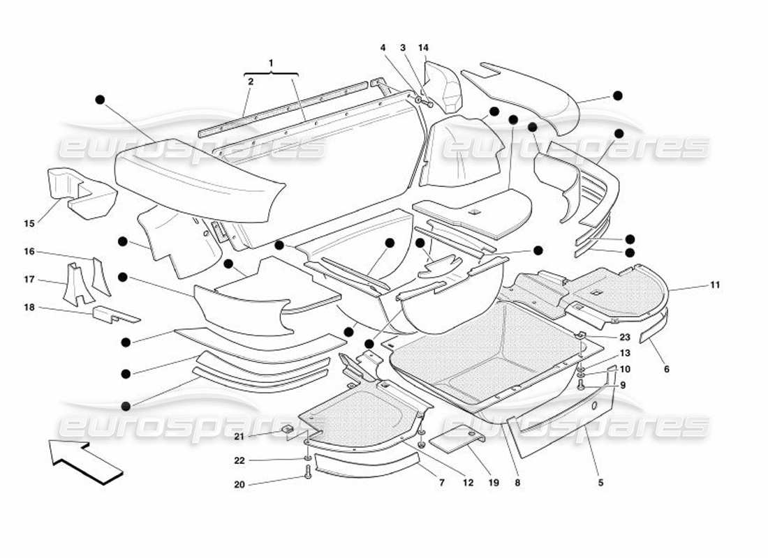 ferrari 575 superamerica schéma des pièces d'isolation de démarrage