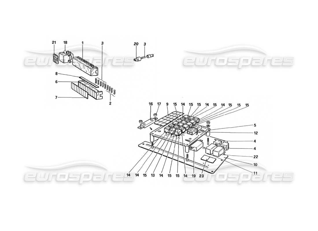 ferrari 512 bbi fusibles et relais schéma des pièces